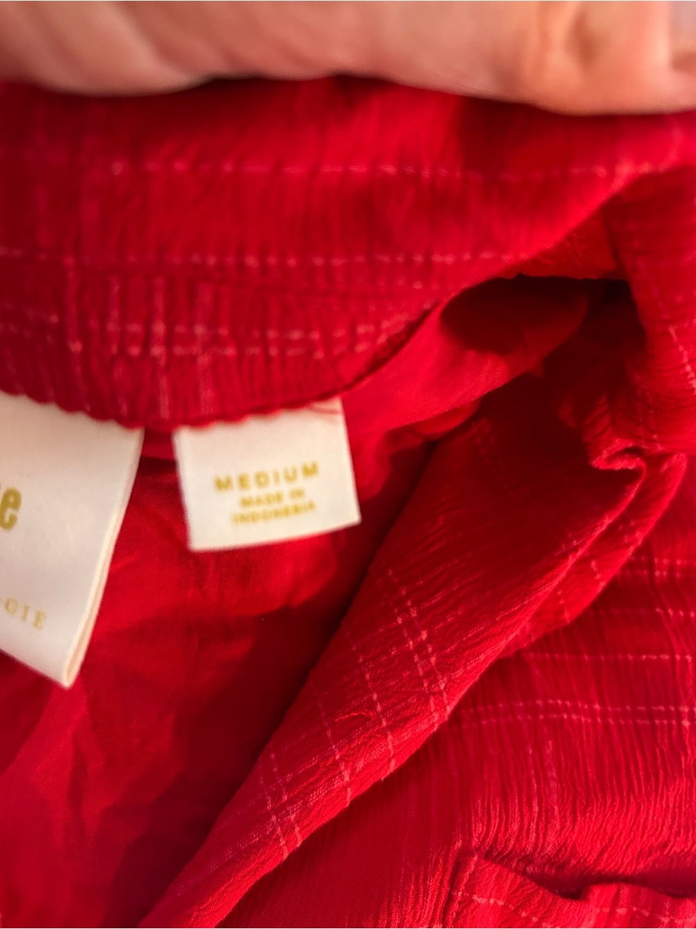MAEVE ANTHROPOLOGIE RED TEXTURED SHIRT DRESS W/BELT SIZE MEDIUM - Picture 7 of 8